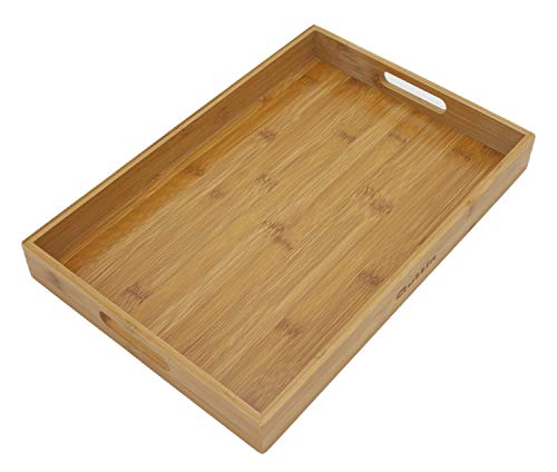 LEYENDAS Bandeja DE Bambu, con 2 prácticas Asas (40X27X4.6 CM)