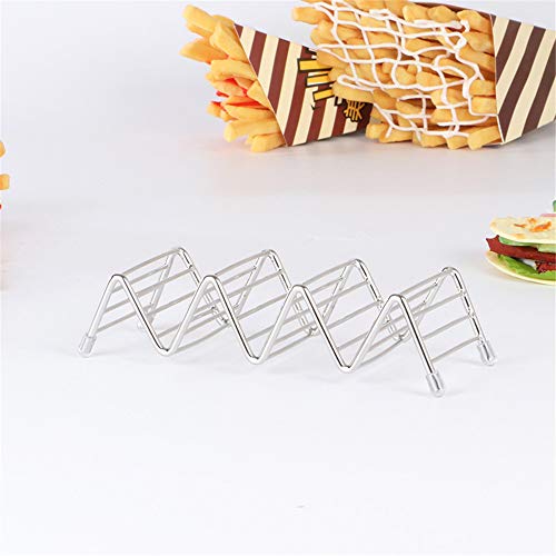 Lezed Soporte para Taco de Acero Inoxidable Taco Shell Soportes para Tacos Mexicanos/Burritos/Sandwiches y Más Holder para taco con capacidad para 3 o 4 Tacos duros o blandos, 1 Pack