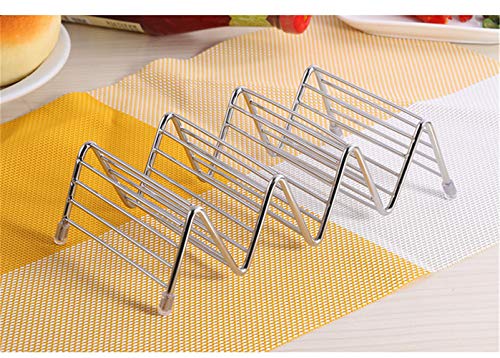 Lezed Soporte para Taco de Acero Inoxidable Taco Shell Soportes para Tacos Mexicanos/Burritos/Sandwiches y Más Holder para taco con capacidad para 3 o 4 Tacos duros o blandos, 1 Pack