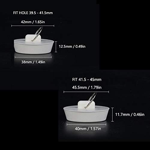 LEZED Tapón de Goma para Fregadero de bañera Tapas de Fregadero de Goma Tapón de Drenaje de Goma, Cocina y baño 6 Dimensiones 6 Piezas