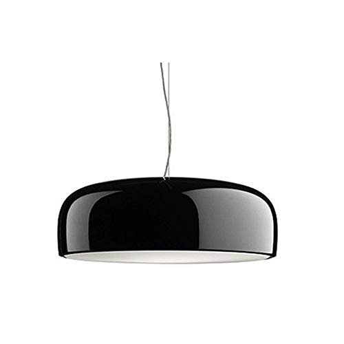 LFsem Luz colgante Moderna Simple E27 Luz de techo Lámpara de araña Lisa Lámpara de aluminio Lámpara colgante de sombra para comedor Sala de estar Dormitorio Restaurante Cafe 350mm (Negro)