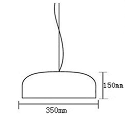 LFsem Luz colgante Moderna Simple E27 Luz de techo Lámpara de araña Lisa Lámpara de aluminio Lámpara colgante de sombra para comedor Sala de estar Dormitorio Restaurante Cafe 350mm (Negro)