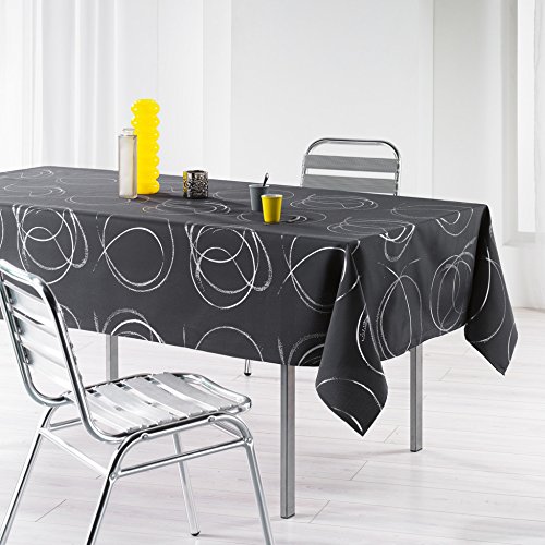 L'Harmonie Du Décor - 1721575, Mantel Rectangular, 150 X 240 Cm, Bully, Poliéster Estampado Plata, Gris