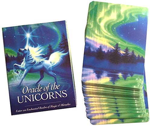 LHJY 44cards Hot Full English Unicorn Oracle Cards Deck, Misterioso Tarot Cards, Guidance Adivination Fate Juego De Mesa De Juguete