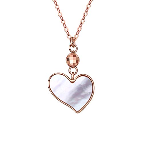 Liangzishop Collares con Colgante Collar del Encanto de Las Mujeres Enviar Novia 18k del Collar del corazón del Amor del Oro 17inch un Regalo de cumpleaños Collares