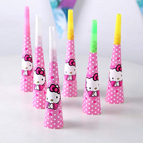 LIAOER Juego Vajilla Desechable-78 Piezas, Decoraciones Biodegradables Fiestas, Juego Accesorios Fiestas Cumpleaños Hello Kitty, para Aniversario, Baby Shower, Barbacoa(10 Personas)