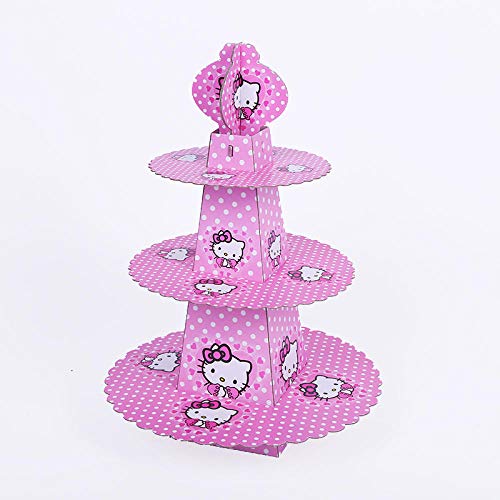 LIAOER Juego Vajilla Desechable-78 Piezas, Decoraciones Biodegradables Fiestas, Juego Accesorios Fiestas Cumpleaños Hello Kitty, para Aniversario, Baby Shower, Barbacoa(10 Personas)