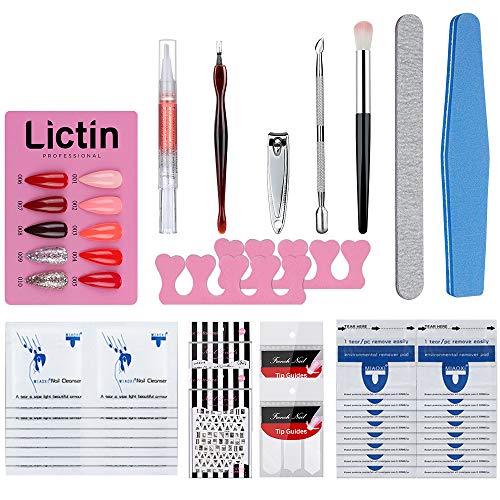 Lictin kit Uñas de Gel-10 Colores Kit Poly Gel para Uñas con 36w LED Lámpara, 8ML Esmalte Semipermanente Gel Uñas con Capa Base Capa Superior, Removedor de Uñas, Herramientas de Manicura