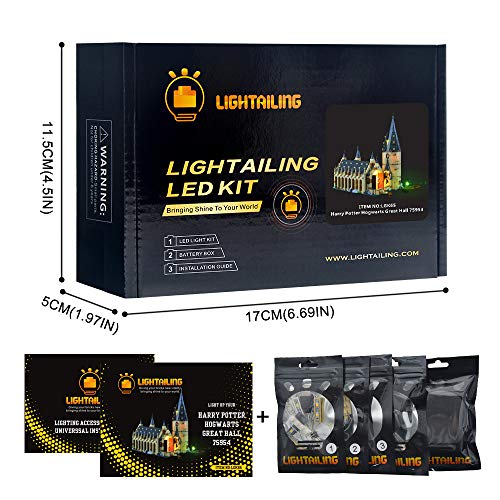 LIGHTAILING Conjunto de Luces (Harry Potter Gran Comedor de Hogwarts) Modelo de Construcción de Bloques - Kit de luz LED Compatible con Lego 75954 (NO Incluido en el Modelo)