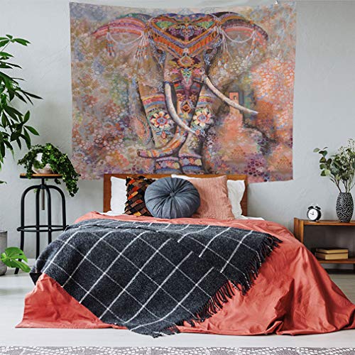 Lihan Tapicería Diseñador Indian Elefante Hippie Mandala de Pared Tapiz Estampado Floral Decoración de la Naturaleza del Hogar para Grande Picnic Mantel, Elefante 5 150 * 200cm/59 * 79inch