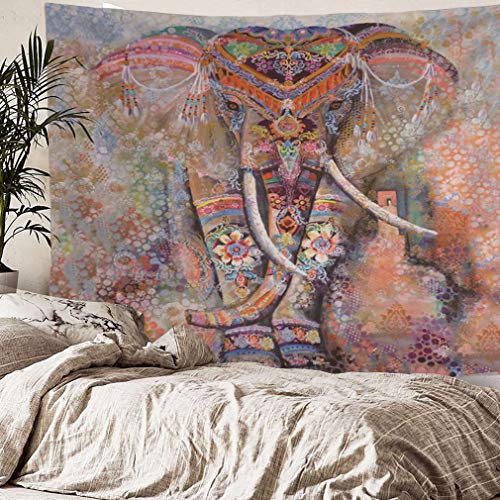 Lihan Tapicería Diseñador Indian Elefante Hippie Mandala de Pared Tapiz Estampado Floral Decoración de la Naturaleza del Hogar para Grande Picnic Mantel, Elefante 5 150 * 200cm/59 * 79inch