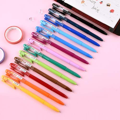 Lihgfw Color de Plumas de Gel de 5 Piezas de 0,38 mm a Base de Agua Fresca Estudiante Coloreada Caramelo de la Mano del cojín Multicolor Pluma Escuela Estudiante de Color Completo jeringa 13 en Color