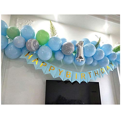 lijie Globos de cumpleaños,Decoracion cumpleaños.1 año de Edad Decorar Globos para niños de Dos años Tema Masculino niño bebé,decoración de Escena de Fiesta de cumpleaños Pared de Fondo