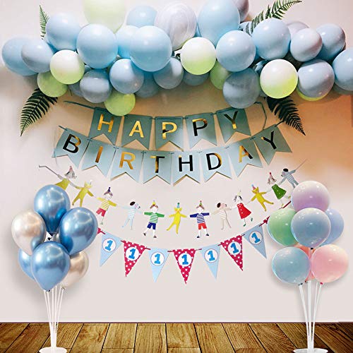 lijie Globos de cumpleaños,Decoracion cumpleaños.1 año de Edad Decorar Globos para niños de Dos años Tema Masculino niño bebé,decoración de Escena de Fiesta de cumpleaños Pared de Fondo