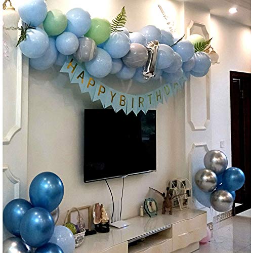 lijie Globos de cumpleaños,Decoracion cumpleaños.1 año de Edad Decorar Globos para niños de Dos años Tema Masculino niño bebé,decoración de Escena de Fiesta de cumpleaños Pared de Fondo