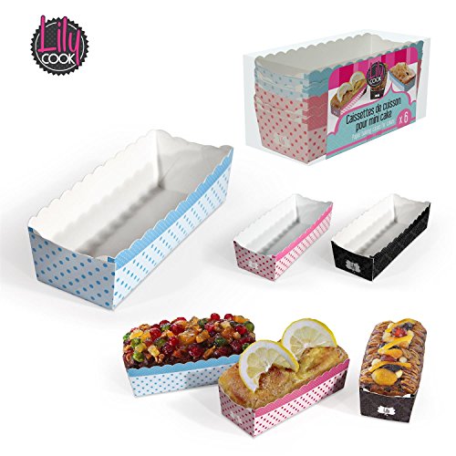 Lily cook KP5146 SET 6 MOLDES MINI PASTEL RECT, Multicolor