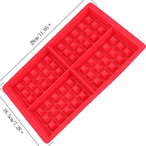 Limeo Molde para Gofres de Silicona Forma de Waffle Moldes para Hornear Moldes Para Hornear Waffles Juego de Latas de Silicona para Hornear Molde de Cuadrícula Moldes Waffle Moldes Silicona