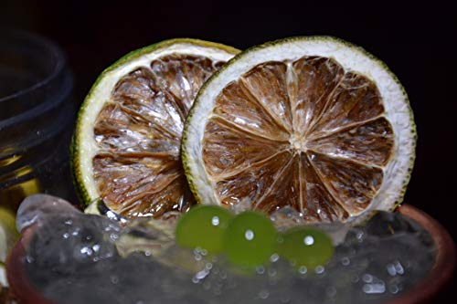 Limón verde deshidratado para cóctel. Fruta deshidratada sin azúcar para coctel /decoración / repostería / navidad / bebidas. Rodaja de limón seca 100% natural sin aditivos. Tarro pequeño 25 ud