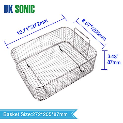 Limpiador Ultrasónico Profesional DK SONIC Limpiador Ultrasonidos de Acero Inoxidable 10L con Calentador para Partes de Pistola de Carburador Relojes de Latón Joyas Dentales Monedas de Metal