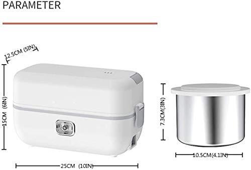 LINANNAN Alimentación eléctrica Vapor, 1.2L portátil de Calentamiento de la Caja de Almuerzo Vapor, eléctrica climatizada Calefacción Lunch Box Set calientaplatos del Recipiente portátil Bento, CU.