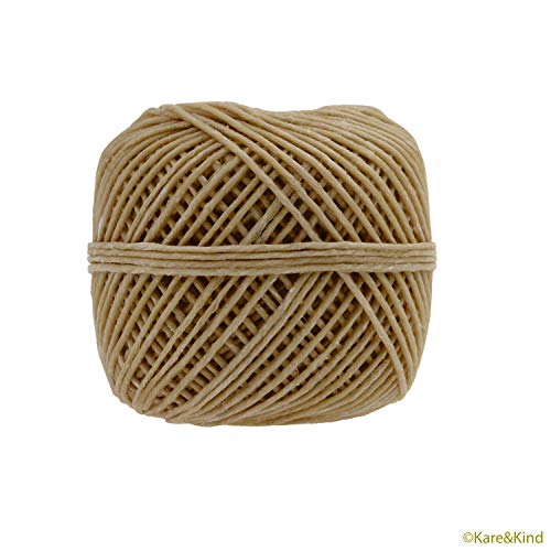 Línea de Mecha de Cáñamo Orgánico – Cáñamo 100% Natural – Cera de Abeja de Grado Comestible – Carrete de 200 pies (1.0 mm) – Sin Algodón, Sin Plomo – Alternativa Encendedores de Butano y Fósforos