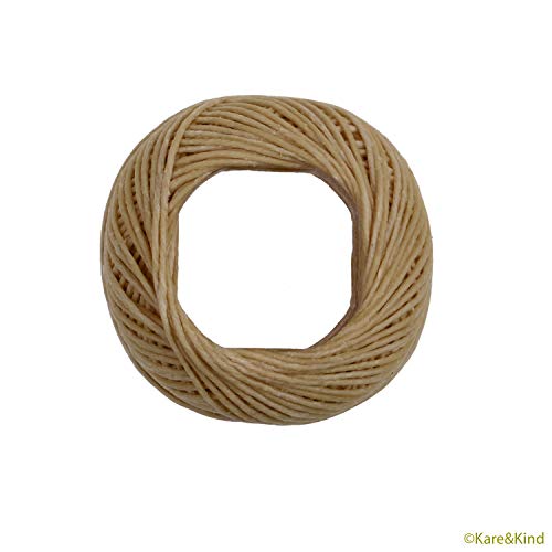 Línea de Mecha de Cáñamo Orgánico – Cáñamo 100% Natural – Cera de Abeja de Grado Comestible – Carrete de 200 pies (1.0 mm) – Sin Algodón, Sin Plomo – Alternativa Encendedores de Butano y Fósforos