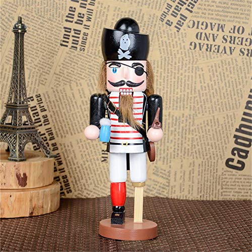 lingzhuo-shop Cascanueces De Navidad Muñeco Adornos Navideños Soldado Cascanueces Madera 25CM Marioneta Adornos Decorativos Pirata Capitán Naval