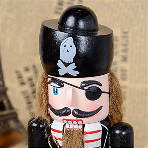 lingzhuo-shop Cascanueces De Navidad Muñeco Adornos Navideños Soldado Cascanueces Madera 25CM Marioneta Adornos Decorativos Pirata Capitán Naval