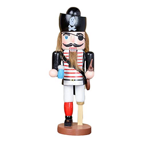 lingzhuo-shop Cascanueces De Navidad Muñeco Adornos Navideños Soldado Cascanueces Madera 25CM Marioneta Adornos Decorativos Pirata Capitán Naval