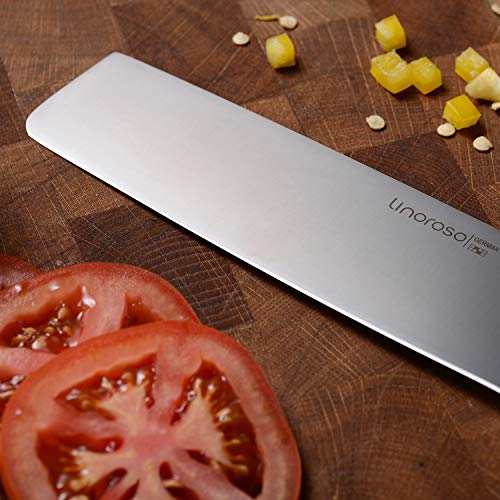 linoroso Cuchillo Nakiri, Cuchillo para Verduras de 7''- Cuchillo de Chef Forjado Afilado de Acero Inoxidable con Alto Contenido de Carbono - Serie Clásica