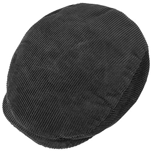 Lipodo Gorra Gatsby Cordial Algodón - Negro - Talla M 56-57 cm - Gorra de Pana de Hombre con Forro Acolchado para Invierno - Gorra Deportiva