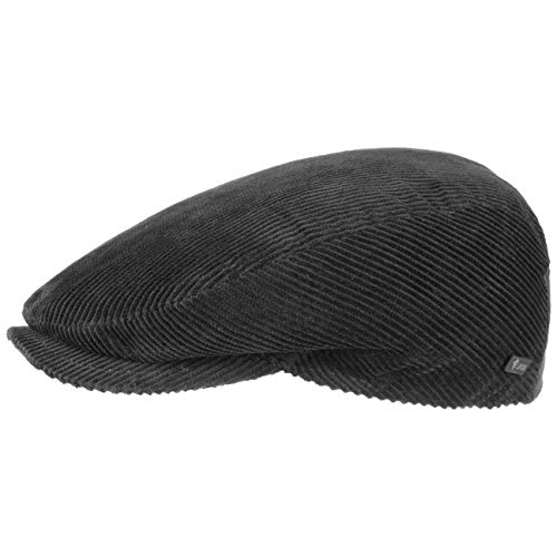 Lipodo Gorra Gatsby Cordial Algodón - Negro - Talla M 56-57 cm - Gorra de Pana de Hombre con Forro Acolchado para Invierno - Gorra Deportiva