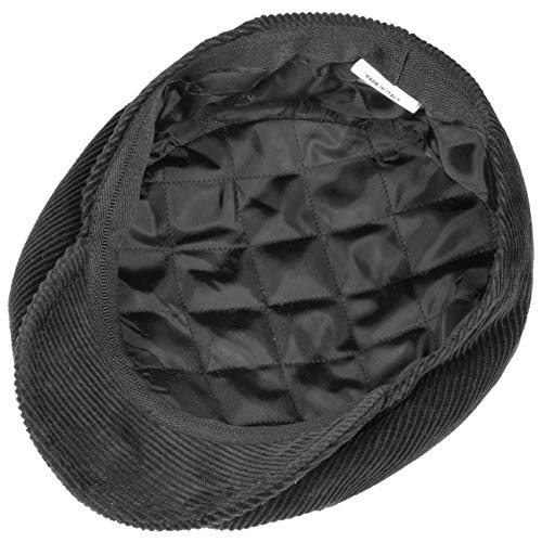 Lipodo Gorra Gatsby Cordial Algodón - Negro - Talla M 56-57 cm - Gorra de Pana de Hombre con Forro Acolchado para Invierno - Gorra Deportiva