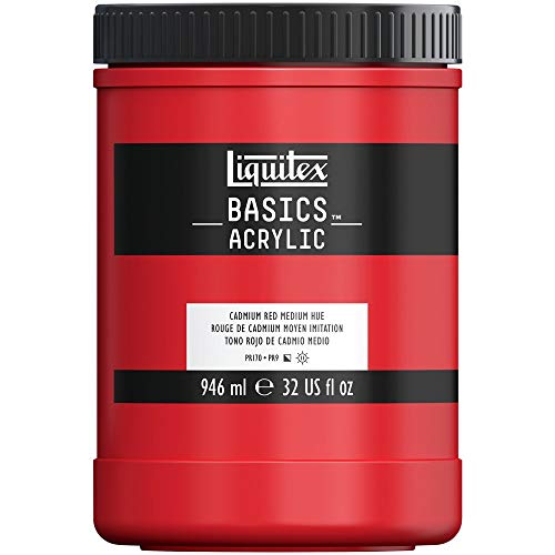 Liquitex Basics - Tarro de pintura acrílica studio, 946 ml, color rojo de cadmio medio