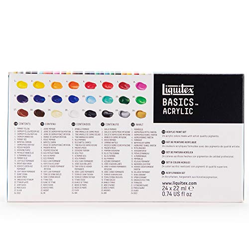 Liquitex Set de Pintura Acrílica, Colores surtidos, 24 Tubos de 22 mL