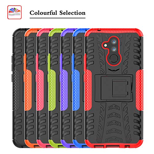 LiuShan Mate 20 Lite Funda, Heavy Duty Silicona Híbrida Rugged Armor Soporte Cáscara de Cubierta Protectora de Doble Capa Caso para Huawei Mate 20 Lite Smartphone,Negro