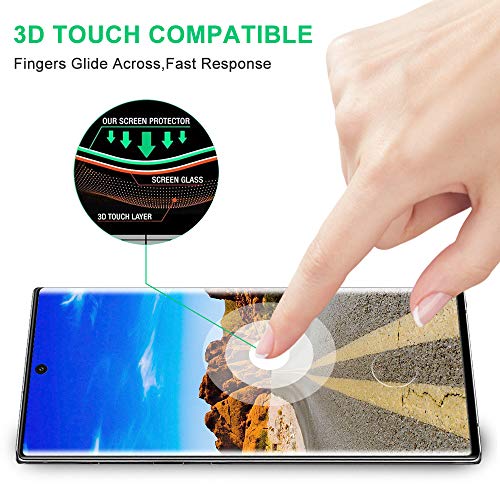 Lixuve 2 Piezas Samsung Galaxy Note 10 Plus Protector Pantalla de Vidrio Templado, Cobertura Toda HD Cristal Templado, Anti-Huella, 9H Dureza, Sin Burbujas, Alta Sensibilidad 3D Touch