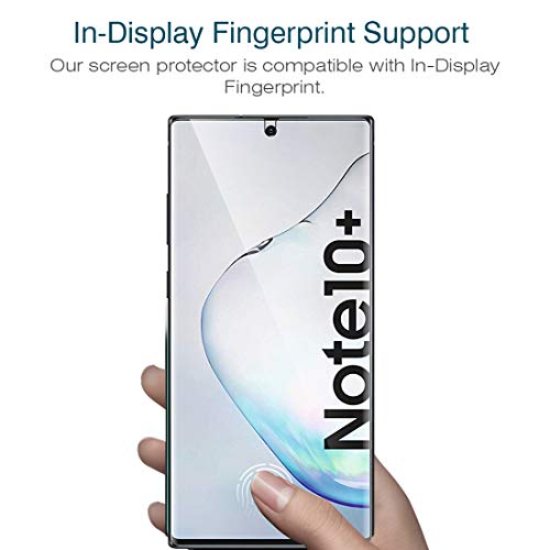 LK [3 Piezas] Protector de Pantalla para Samsung Galaxy Note 10 Plus/Note 10+, Trabaja con Fingerprint On Display [Funda Compatible] [Sin Burbujas] HD Claro Suave Protector, LK-X-25