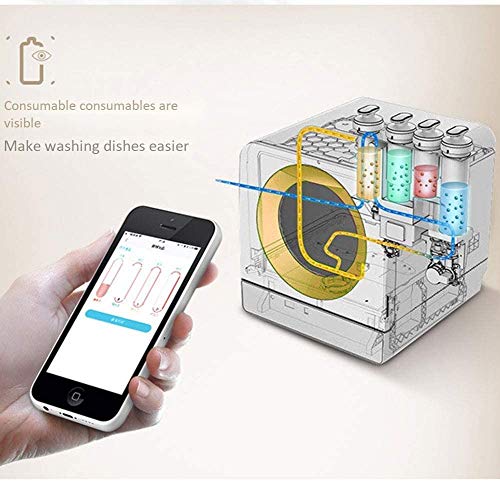 LKNJLL 4 Configuración de Lugar Compacto encimera lavavajillas, lavavajillas automática Inteligente, purificación de Agua y Secado microbiana Escritorio Lavavajillas