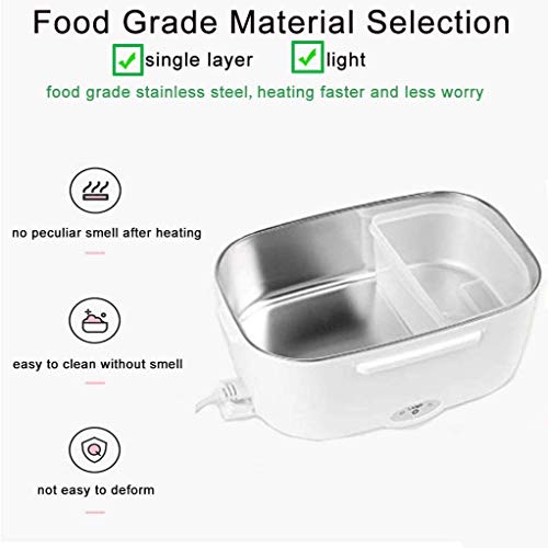 LKNJLL El almuerzo coche eléctrico caja, portátil del calientaplatos de calefacción, de grado alimentario de acero inoxidable de contenedores, adaptador de 110V 40W 12V, el carro del coche Casa Trabaj