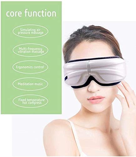 LKNJLL Masajeador de ojos Bluetooth inalámbrica Eye Mask portátil con la compresión de vibración y 3 Terapia modos de calefacción for el ojo seco Relax Vision Care del alivio de tensión La tensión ocu