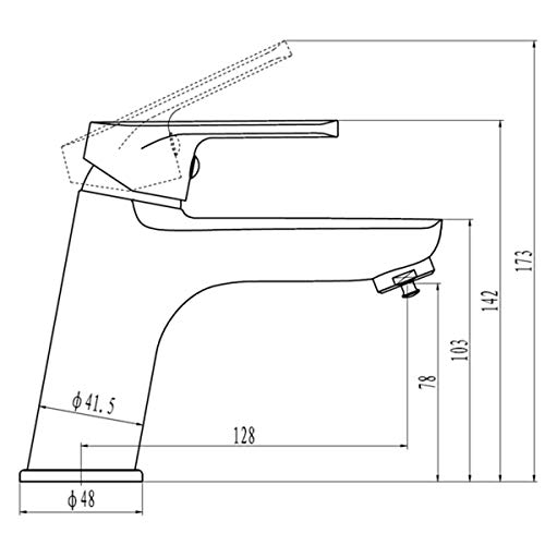 LLAVISAN L152374 - Grifo monomando para lavabo de la serie SIO, latón de alta calidad, cromo con brillo