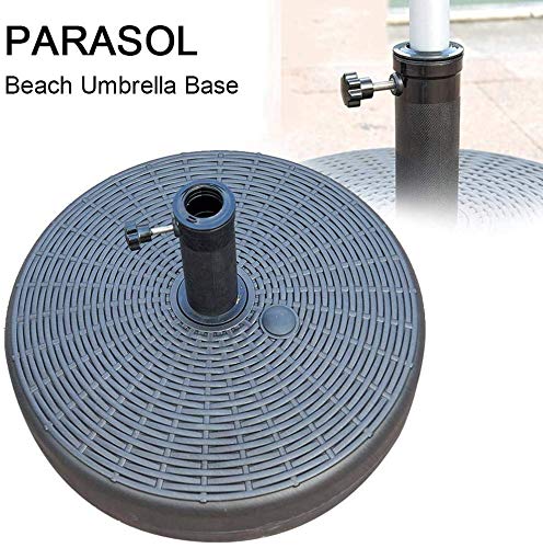 Lloow Paraguas Base Pesos Stands Llena de Agua para el jardín Mesa de plástico Patio al Aire Libre Paraguas Base Paraguas del Parasol Base 51cm Pesado Redonda Paraguas Base