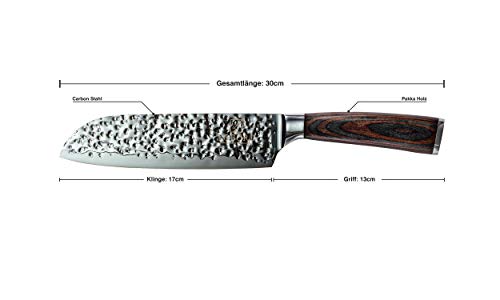 Loburg Santoku - Cuchillo de cocina (30 cm, incluye caja de regalo)