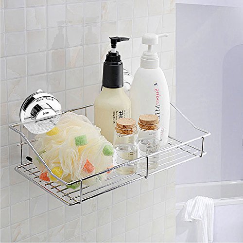 Locisne Ventosas de Acero Inoxidable caddy Cesta Súper Potente Succión del vacío de Ducha Rectangular Almacenamiento Estante Shampoo Organizador para Cocina Baño