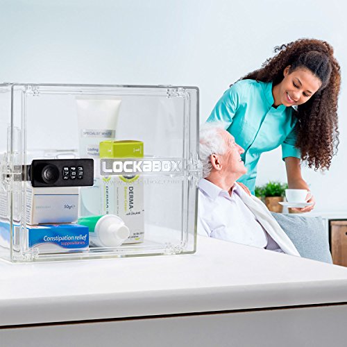 Lockabox One | Caja de seguridad compacta e higiénica para alimentos, medicinas y seguridad en el hogar (Medi Blue)