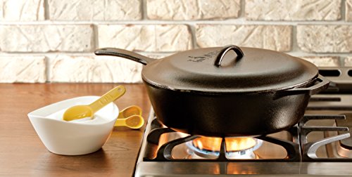 Lodge L10CF3 5 Quart Cast Iron Covered Deep Skillet by