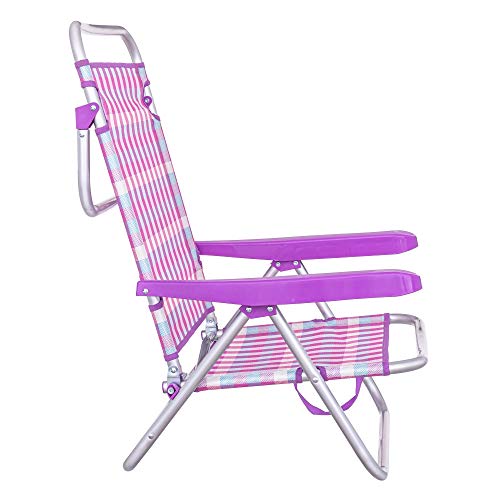 LOLAhome Pack de 2 sillas de Playa Convertibles en Cama de Aluminio y textileno (Violeta)