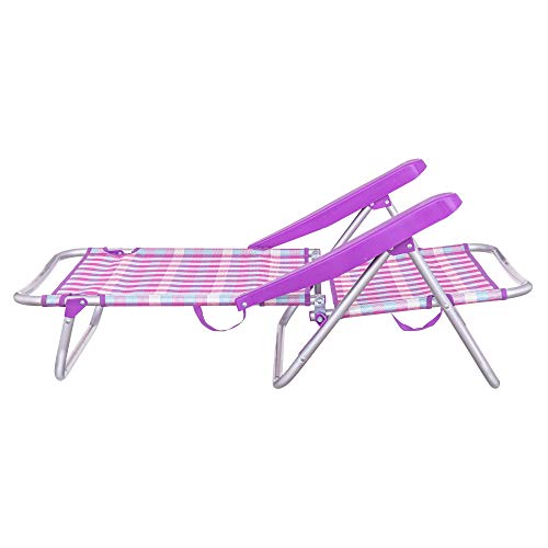 LOLAhome Pack de 2 sillas de Playa Convertibles en Cama de Aluminio y textileno (Violeta)