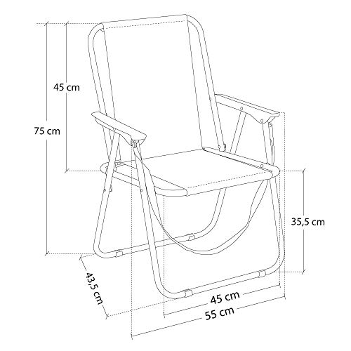 LOLAhome Silla de Playa Plegable Fija de Aluminio y Textileno (Rosa)